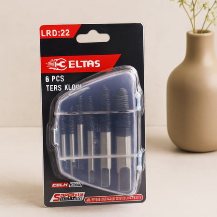 AKLLIBYİ98 Ters Klavuz Uç Vida Çıkarıcı Seti 6 Parça (3-22 mm) HMNG98