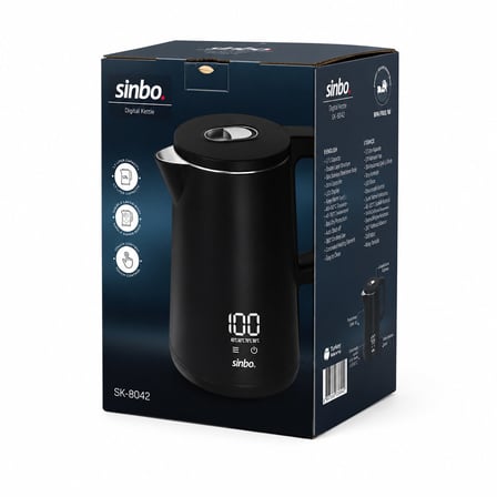 AKLLIBYİ98 1.8L 1500W Plastik Kapak - Dokunmatik Ekran Dijital Kettle Su Isıtıcısı Kablosuz Kullanım SK-8042 HMNG98