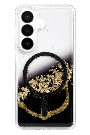 AKLLIBYİ98 Onegif Samsung Galaxy S26 Lotus Simli Magsafe Kapak - Siyah HMNG98