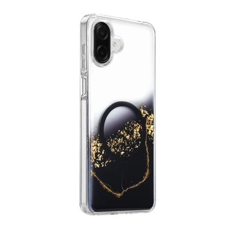 AKLLIBYİ98 Onegif Samsung Uyumlu Galaxy A07 4g Lotus Simli Magsafe Kapak - Siyah HMNG98
