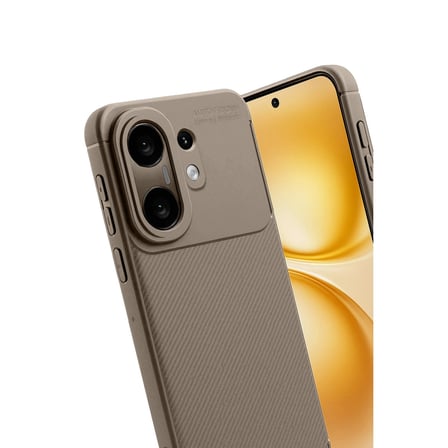 AKLLIBYİ98 Vivo X200 Fe Auto Focus Karbon Kapak -kahverengi HMNG98