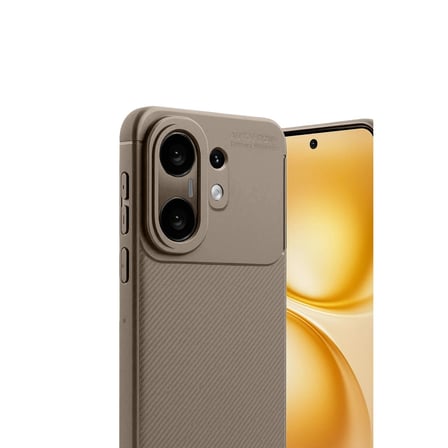 AKLLIBYİ98 Vivo X200 Fe Auto Focus Karbon Kapak -kahverengi HMNG98