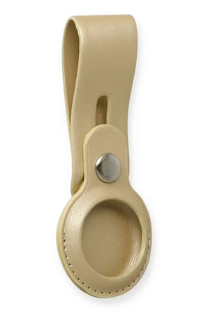 AKLLIBYİ98 Airtag Askılı Deri Kılıf - Gold HMNG98