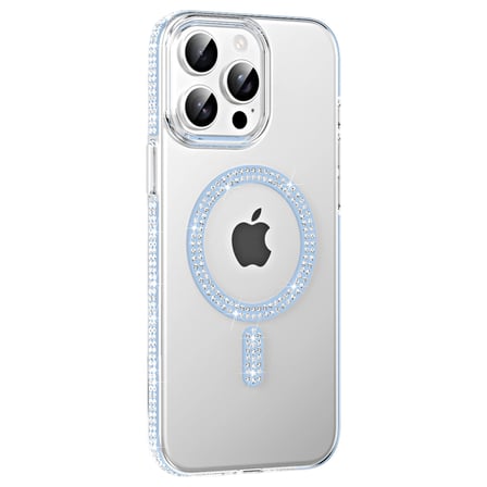 AKLLIBYİ98 Joko Apple İphone 14 Pro Max Move Taşlı Magsafe Kapak - Mavi HMNG98