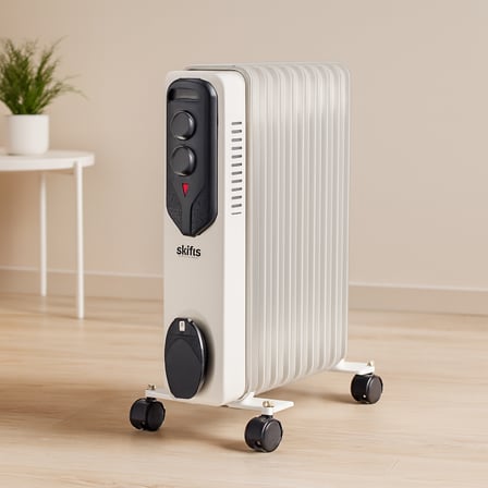 AKLLIBYİ98 9 Dilimli Yağlı Radyatör Isıtıcı - 800/1200/2000W, Ayarlanabilir Termostat HMNG98