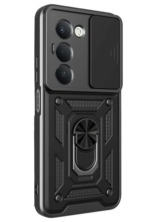 AKLLIBYİ98 Xiaomi Redmi 15 4G Pars Lens Yüzüklü Silikon - Siyah HMNG98