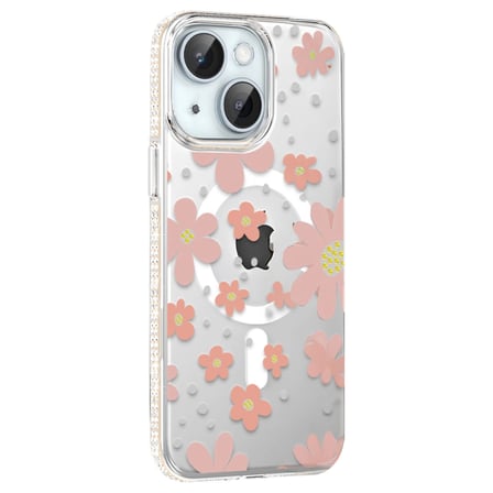AKLLIBYİ98 Joko Apple İphone 14 Floral Magsafe Kapak - Pembe HMNG98