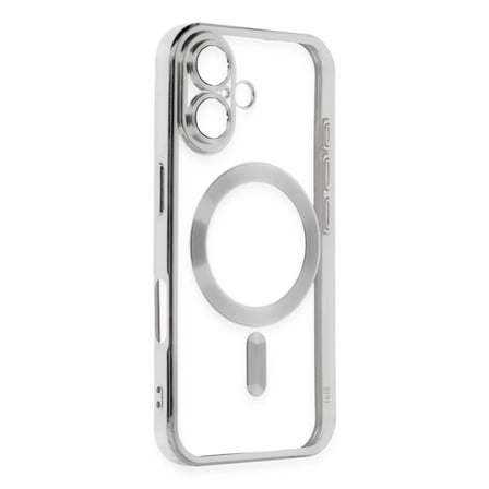 AKLLIBYİ98 Apple İphone 16 Kılıf Kross Magneticsafe Kapak - Gümüş HMNG98