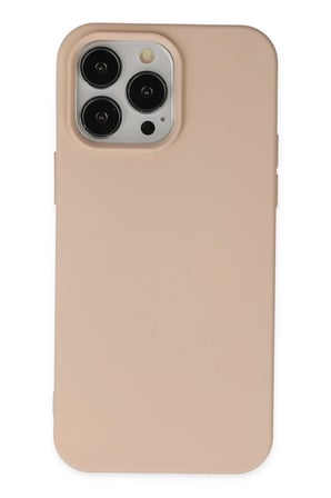 AKLLIBYİ98 Apple iPhone 15 Pro Kılıf Nano içi Kadife Silikon - Pudra HMNG98