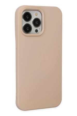 AKLLIBYİ98 Apple iPhone 15 Pro Kılıf Nano içi Kadife Silikon - Pudra HMNG98