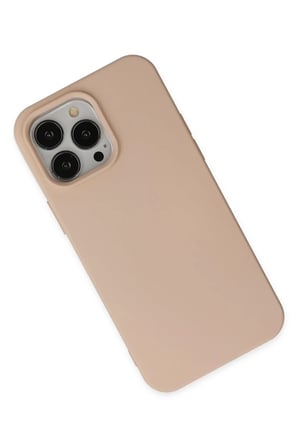 AKLLIBYİ98 Apple iPhone 15 Pro Kılıf Nano içi Kadife Silikon - Pudra HMNG98