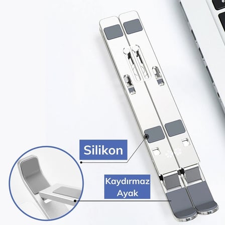 AKLLIBYİ98 Ayarlanabilir Dizüstü Destek Tabanı Tamamen Katlanabilir Taşınabilir Laptop Yükseltici HMNG98