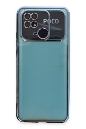 AKLLIBYİ98 Xiaomi Redmi 10C Kılıf Razer Lensli Silikon - Açık Mavi HMNG98