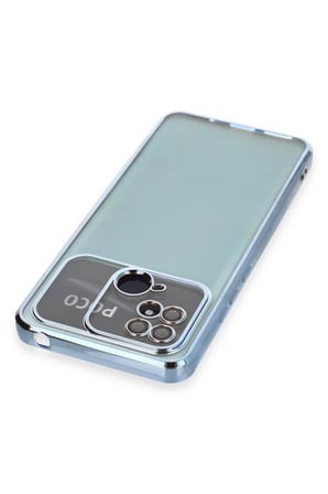AKLLIBYİ98 Xiaomi Redmi 10C Kılıf Razer Lensli Silikon - Açık Mavi HMNG98
