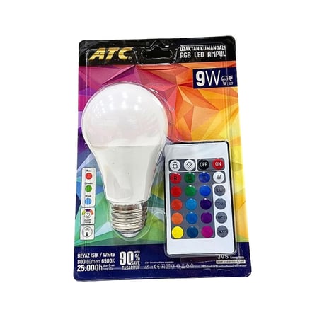 AKLLIBYİ98 Kumandalı RGB LED Ampul 9 W HMNG98