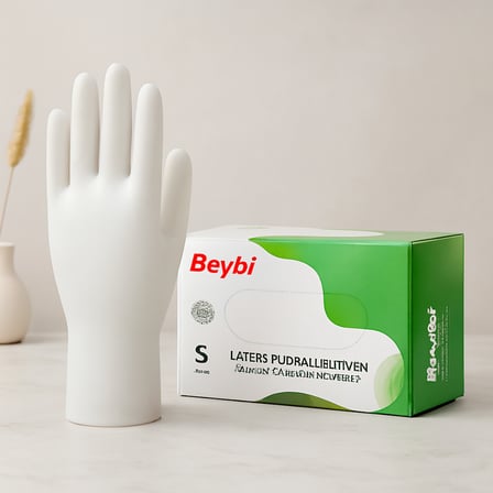 AKLLIBYİ98 Lateks Pudralı Muayene Eldiveni S 100'lü HMNG98