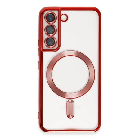 AKLLIBYİ98 Samsung Uyumlu Galaxy S22 Kılıf Kross Magneticsafe Kapak - Kırmızı HMNG98