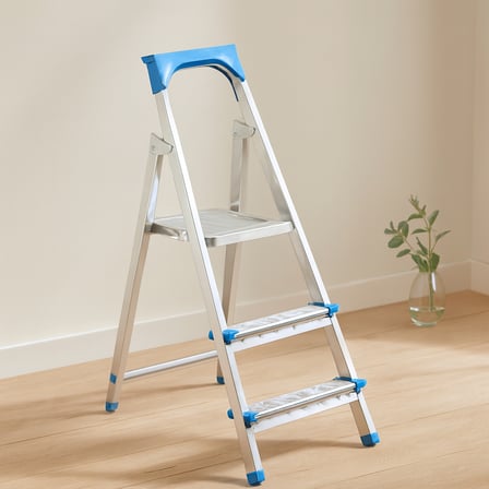 AKLLIBYİ98 2+1 Basamaklı Metal Merdiven 60 cm - 120 kg HMNG98