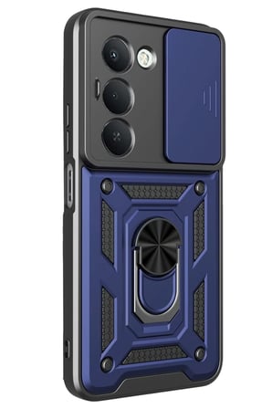 AKLLIBYİ98 Xiaomi Redmi 15 4G Pars Lens Yüzüklü Silikon - Lacivert HMNG98