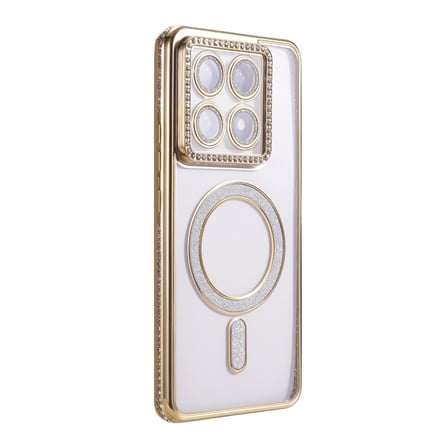 AKLLIBYİ98 Xiaomi Uyumlu Mi 14t Pro Joke Simli Magneticsafe Kılıf - Gold HMNG98