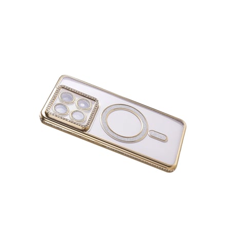 AKLLIBYİ98 Xiaomi Uyumlu Mi 14t Pro Joke Simli Magneticsafe Kılıf - Gold HMNG98