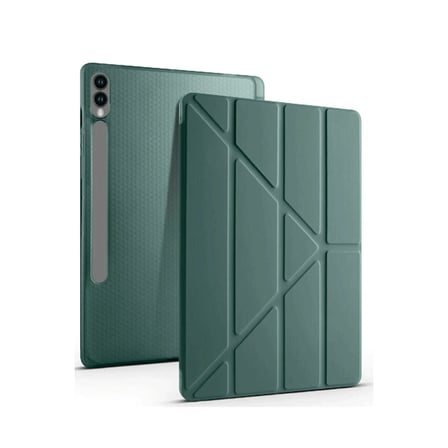 AKLLIBYİ98 Samsung Galaxy X610 Tab S9 Fe Plus 12.4 Kılıf Kalemlikli Mars Tablet Kılıfı - Koyu Yeşil HMNG98