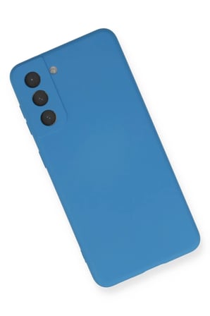 AKLLIBYİ98 Samsung Galaxy S21 FE Kılıf Nano içi Kadife Silikon - Mavi HMNG98