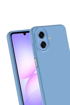 AKLLIBYİ98 Samsung Galaxy A07 4G Nano içi Kadife Silikon - Mavi HMNG98