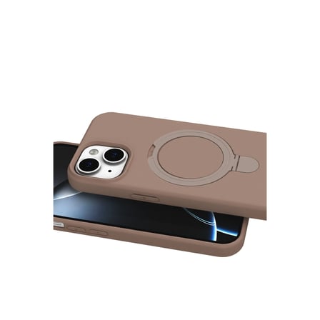 AKLLIBYİ98 Apple İphone 15 Plus Regal Magsafe Standlı Kapak - Çöl Titanyum HMNG98
