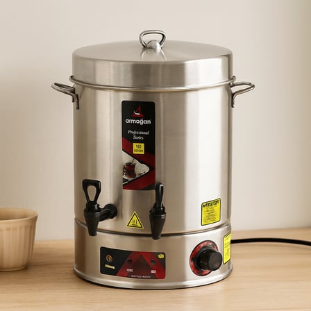 AKLLIBYİ98 16 L Elektrikli Çay Otomatı - Çift Musluk, 2000W, 160 Bardak HMNG98