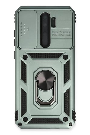 AKLLIBYİ98 Xiaomi Redmi Note 8 Pro Kılıf Pars Lens Yüzüklü Silikon - Yeşil HMNG98