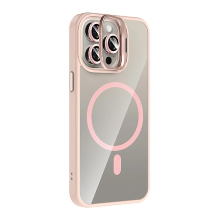 AKLLIBYİ98 Joko Apple Uyumlu İphone 14 Pro Max Remim Lensli Magsafe Standlı Kapak - Pembe HMNG98