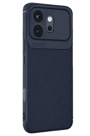 AKLLIBYİ98 Huawei Honor 600 Auto Focus Karbon Kapak - Lacivert HMNG98