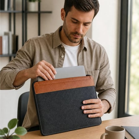 AKLLIBYİ98 15.6 İnç Mıknatıslı Keçe Laptop ve Evrak Çantası, Notebook Bilgisayar ve Dosya Taşıma Çantası HMNG98