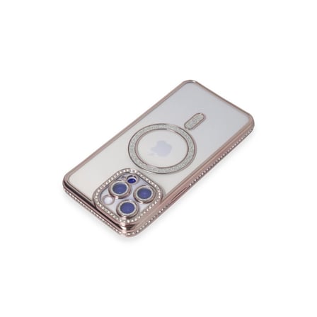 AKLLIBYİ98 Apple Uyumlu İphone 15 Pro Kılıf Joke Simli Magneticsafe Kılıf - Pembe HMNG98