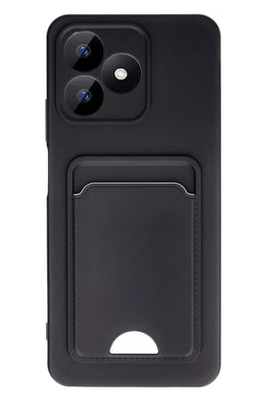 AKLLIBYİ98 Realme Note 50 4G Kılıf Kelvin Kartvizitli Silikon - Siyah HMNG98