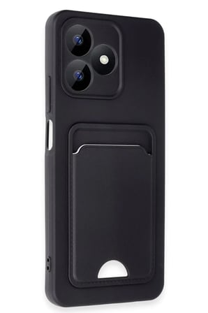 AKLLIBYİ98 Realme Note 50 4G Kılıf Kelvin Kartvizitli Silikon - Siyah HMNG98