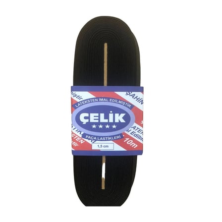 AKLLIBYİ98 10 m 1.5 cm Siyah Paça Lastiği HMNG98
