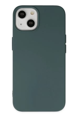 AKLLIBYİ98 Apple iPhone 14 Kılıf Nano içi Kadife Silikon - Koyu Yeşil HMNG98