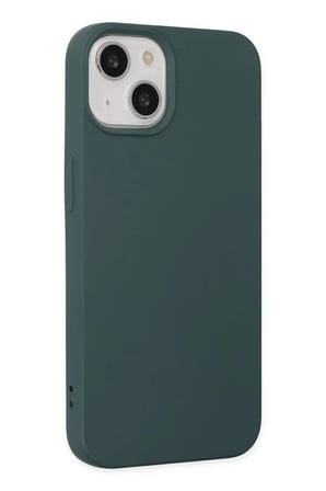 AKLLIBYİ98 Apple iPhone 14 Kılıf Nano içi Kadife Silikon - Koyu Yeşil HMNG98