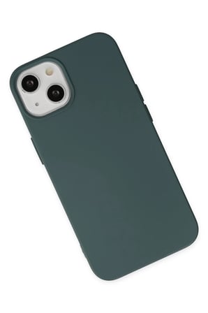 AKLLIBYİ98 Apple iPhone 14 Kılıf Nano içi Kadife Silikon - Koyu Yeşil HMNG98