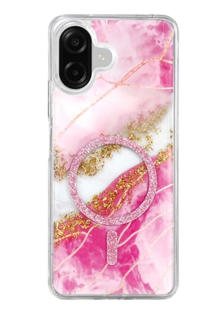 AKLLIBYİ98 Onegif Samsung Galaxy A07 4G Lotus Simli Magsafe Kapak - Pembe HMNG98