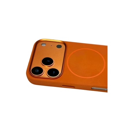 AKLLIBYİ98 Joko Apple İphone 17 Pro Max Luno Deri Magsafe Kapak - Turuncu HMNG98