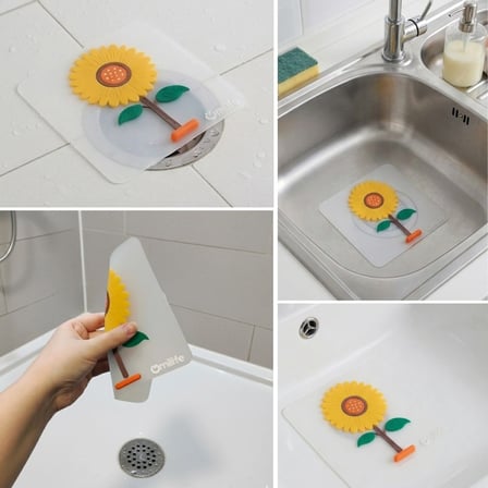 AKLLIBYİ98 Ayçiçeği Tasarımlı Gider Koku Önleyici – Silikon Lavabo Gider Matı HMNG98