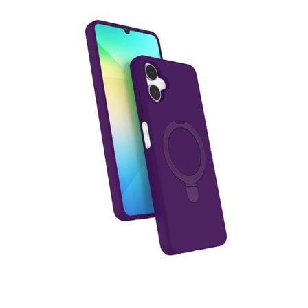 AKLLIBYİ98 Samsung Uyumlu Galaxy A06 Regal Magsafe Standlı Kapak - Derin Mor HMNG98