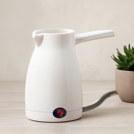 AKLLIBYİ98 Elektrikli Türk Kahvesi Cezvesi 1000W 0.4L Çift Ağzı (Mavi) HMNG98