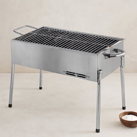 AKLLIBYİ98 Paslanmaz Portatif Mangal 70 cm Ayaklı Standlı HMNG98