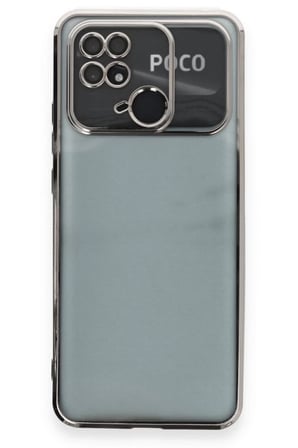AKLLIBYİ98 Xiaomi Redmi 10C Kılıf Razer Lensli Silikon - Gümüş HMNG98
