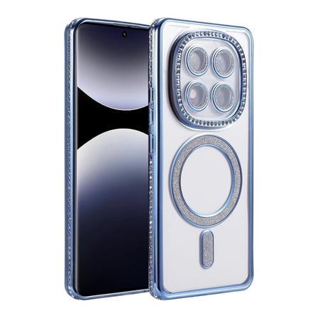 AKLLIBYİ98 Xiaomi Redmi Note 14 Pro 5g Joke Simli Magneticsafe Kılıf - Mavi HMNG98