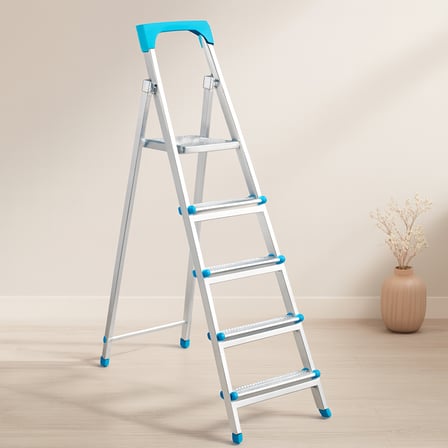 AKLLIBYİ98 4+1 Basamaklı Metal Merdiven 105 cm 120 kg HMNG98